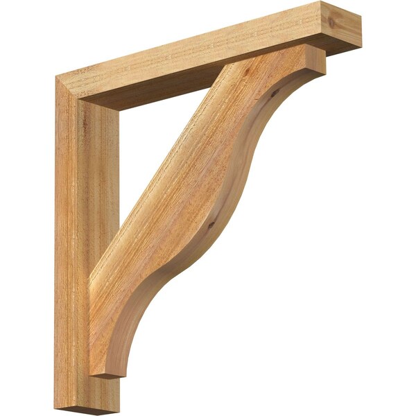 Ekena Millwork Funston Block Rough Sawn Bracket w/ Offset Brace, Western Red Cedar, 4"W x 22"D x 22"H BKT0402X22X22FST05RWR - main